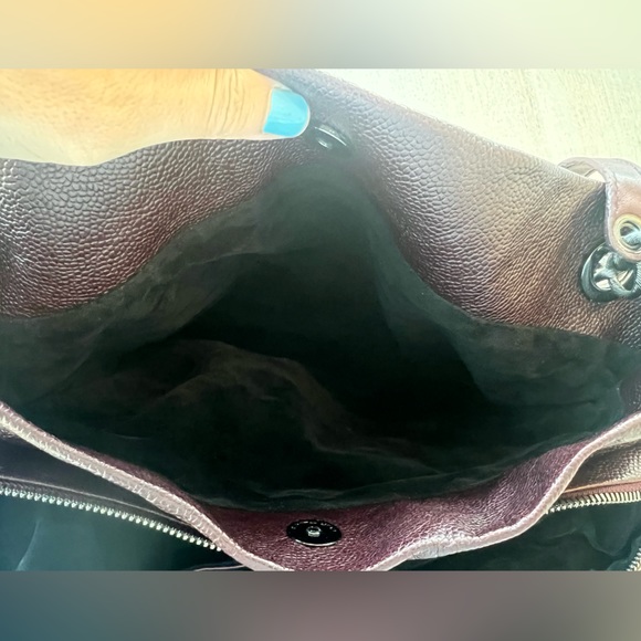 NWT Elie Tahari 100% Pebbled Leather Tote in Claret - Picture 16 of 17